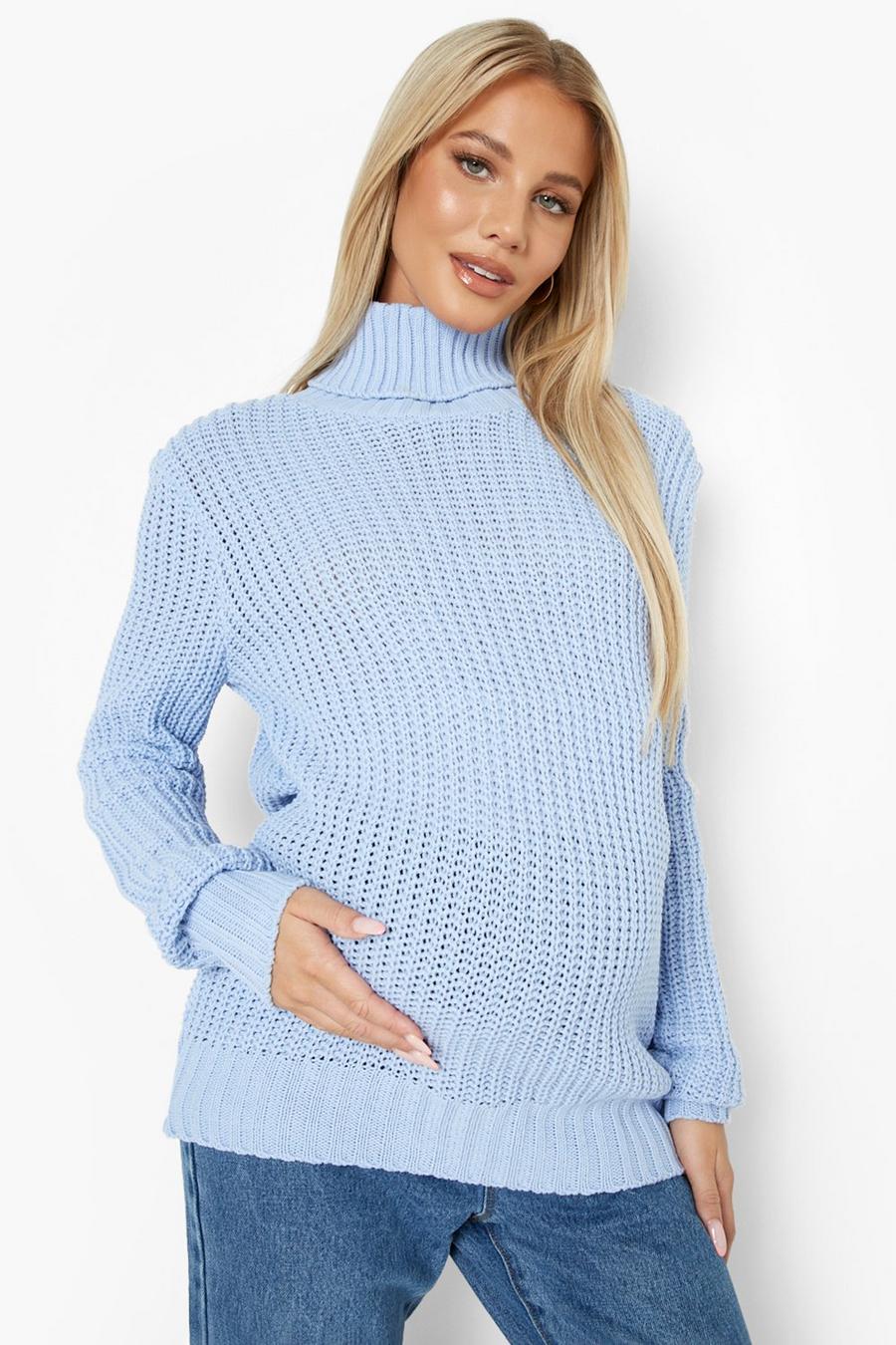 Pastel blue Maternity Turtleneck Sweater image number 1