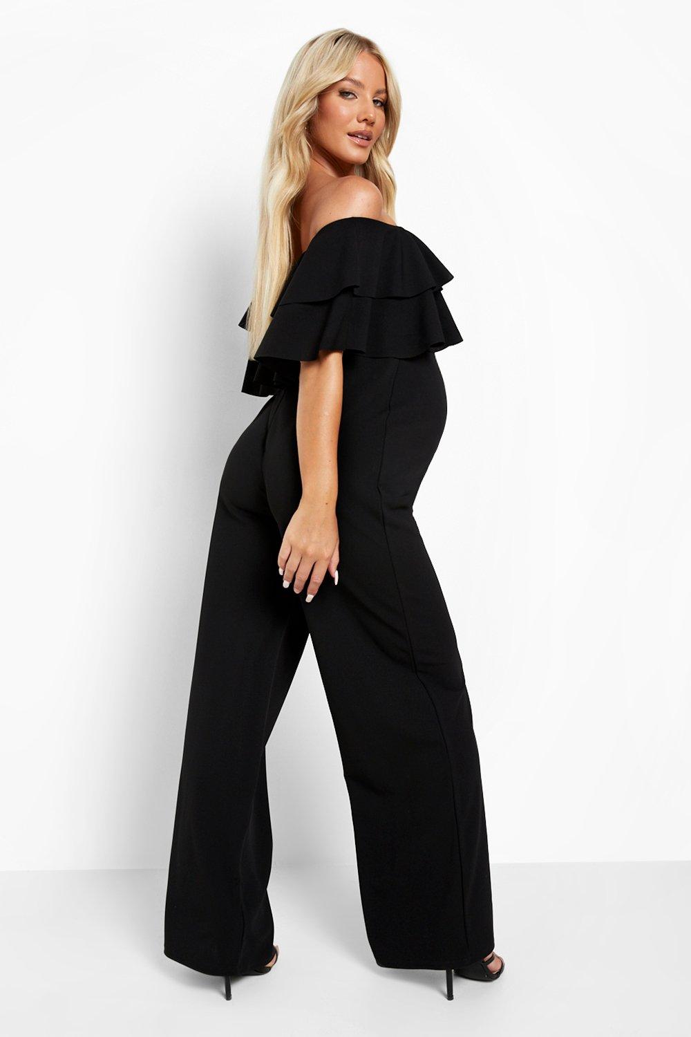 Maternity off store the shoulder jumpsuit