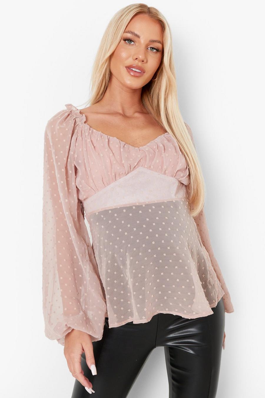 Rose Maternity Dobby Mesh Smock Top image number 1