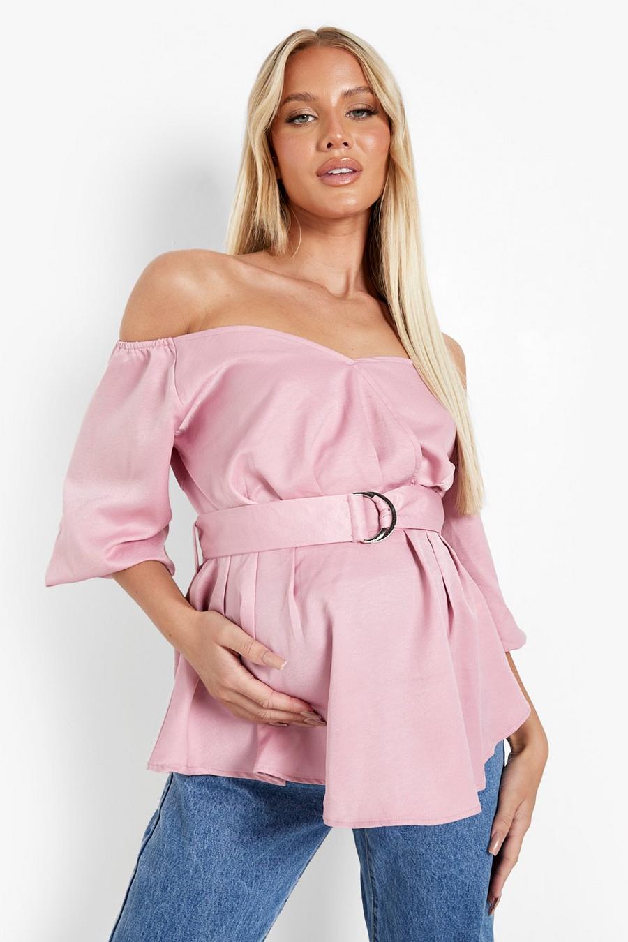 Rose Maternity Woven Off The Shoulder Blouse image number 1