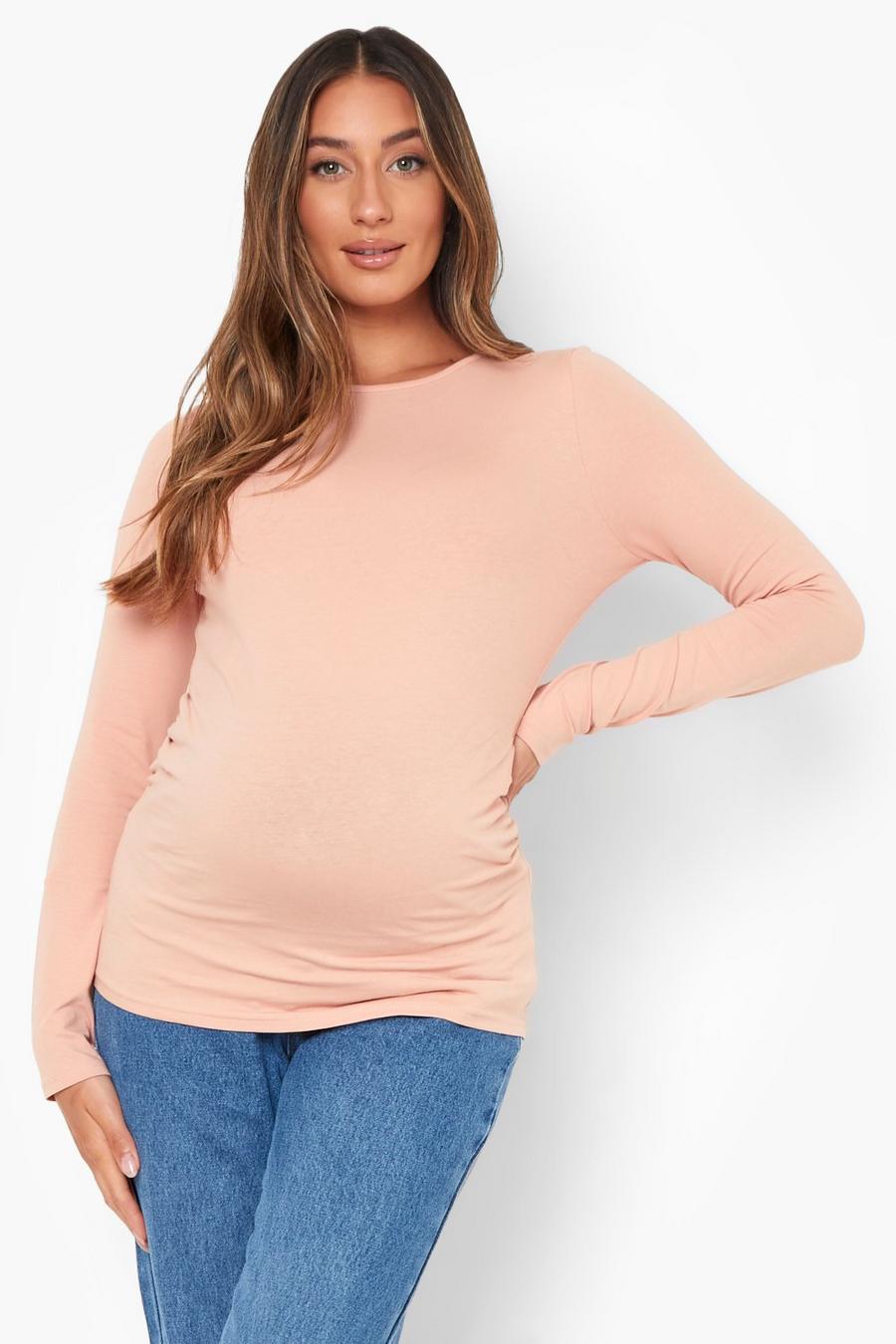 Blush Maternity Long Sleeve Crew Neck Top image number 1