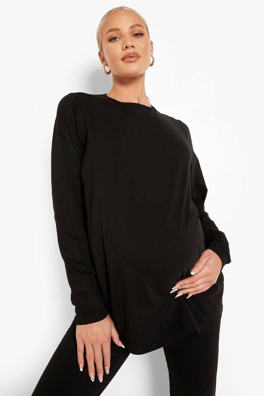 Black Mammakläder - Oversize långärmad t-shirt image number 1