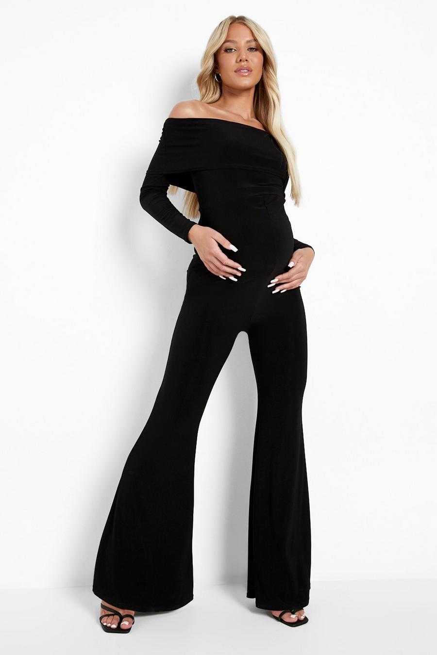Umstandsmode Bardot-Jumpsuit mit Overlay, Black image number 1