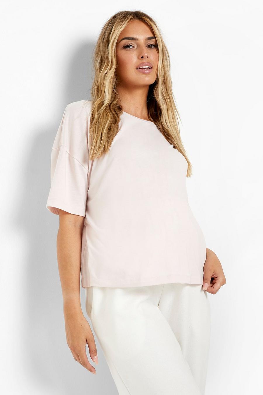 Blush Maternity Crew Slouchy T-Shirt image number 1