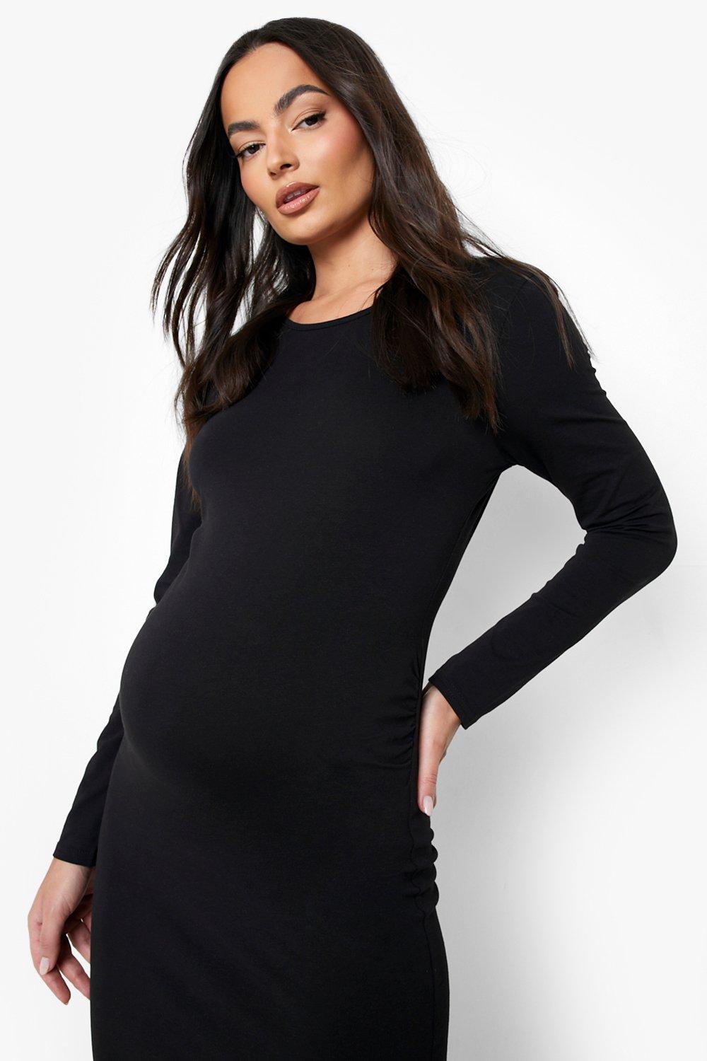 Maternity Long Sleeve Midi Bodycon Dress