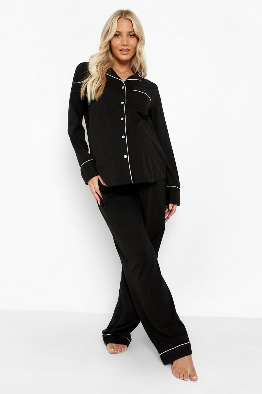 Black Mammakläder - Pyjamas i jersey med knappar image number 1
