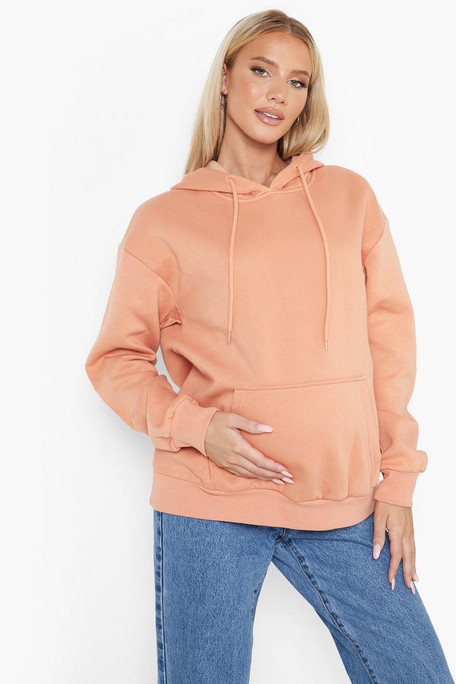Rust Maternity Oversized Hoodie image number 1