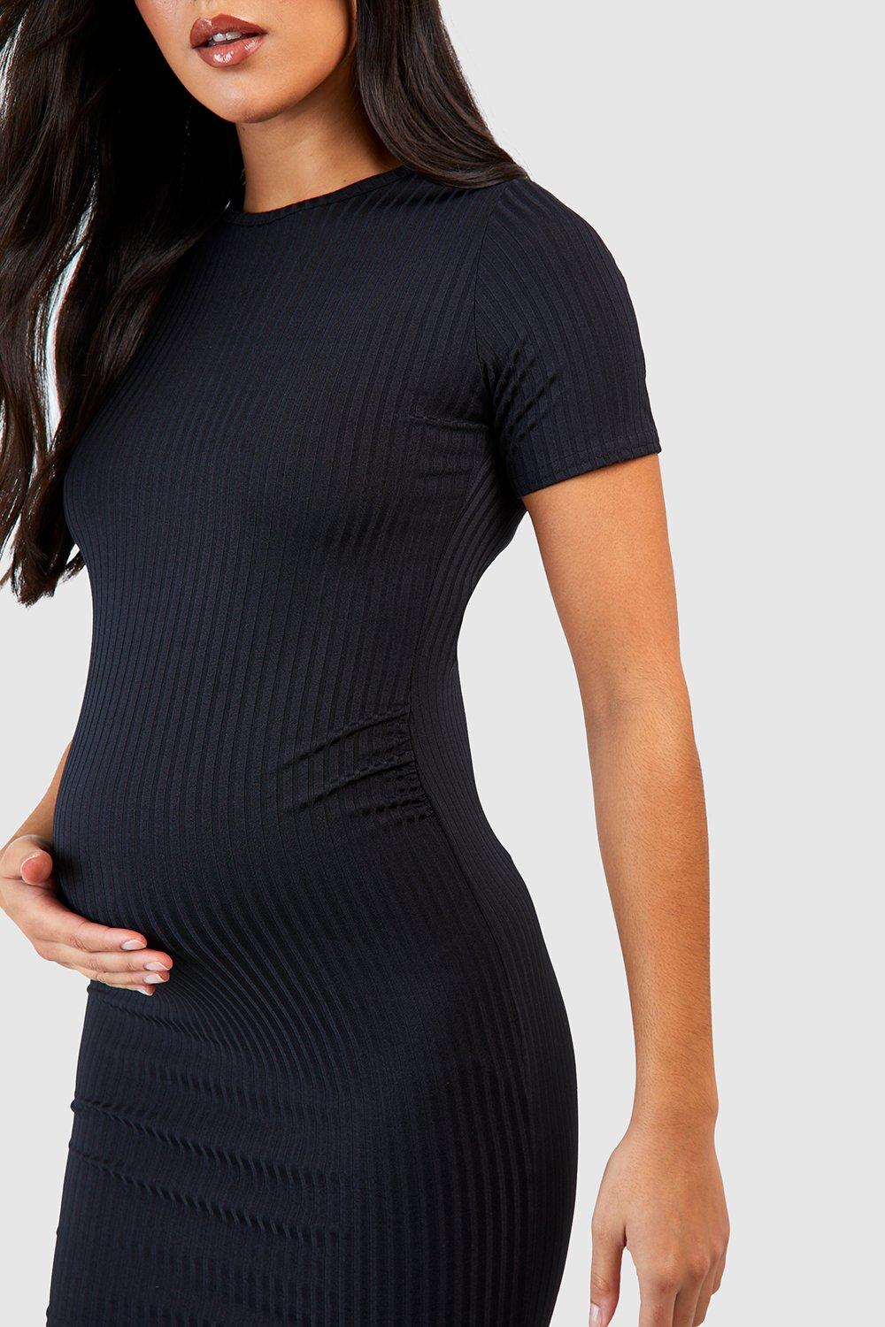 Maternity Basic Rib Bodycon Dress