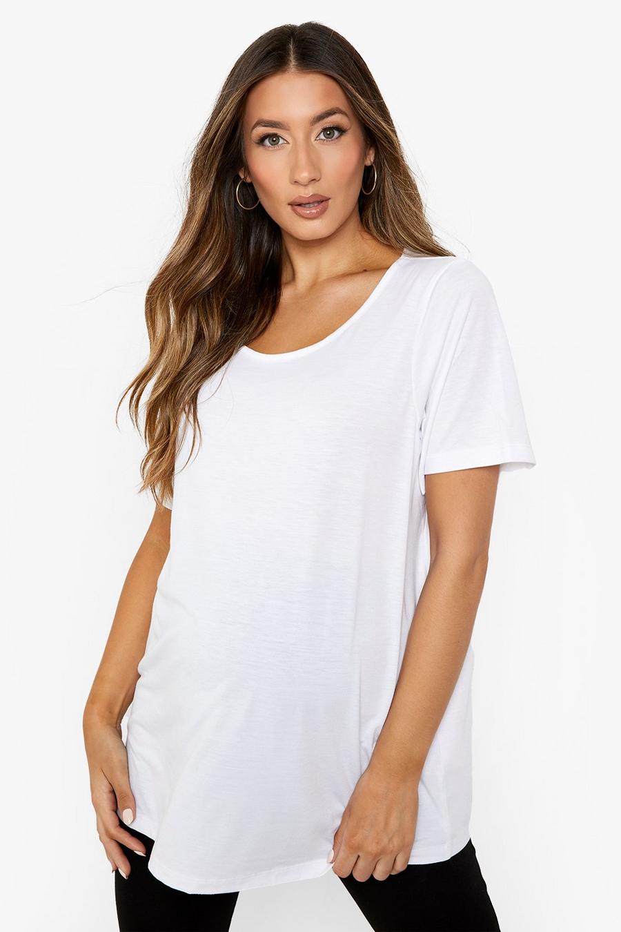 White Zwangerschap Oversized Gerecycled Basic T-Shirt image number 1