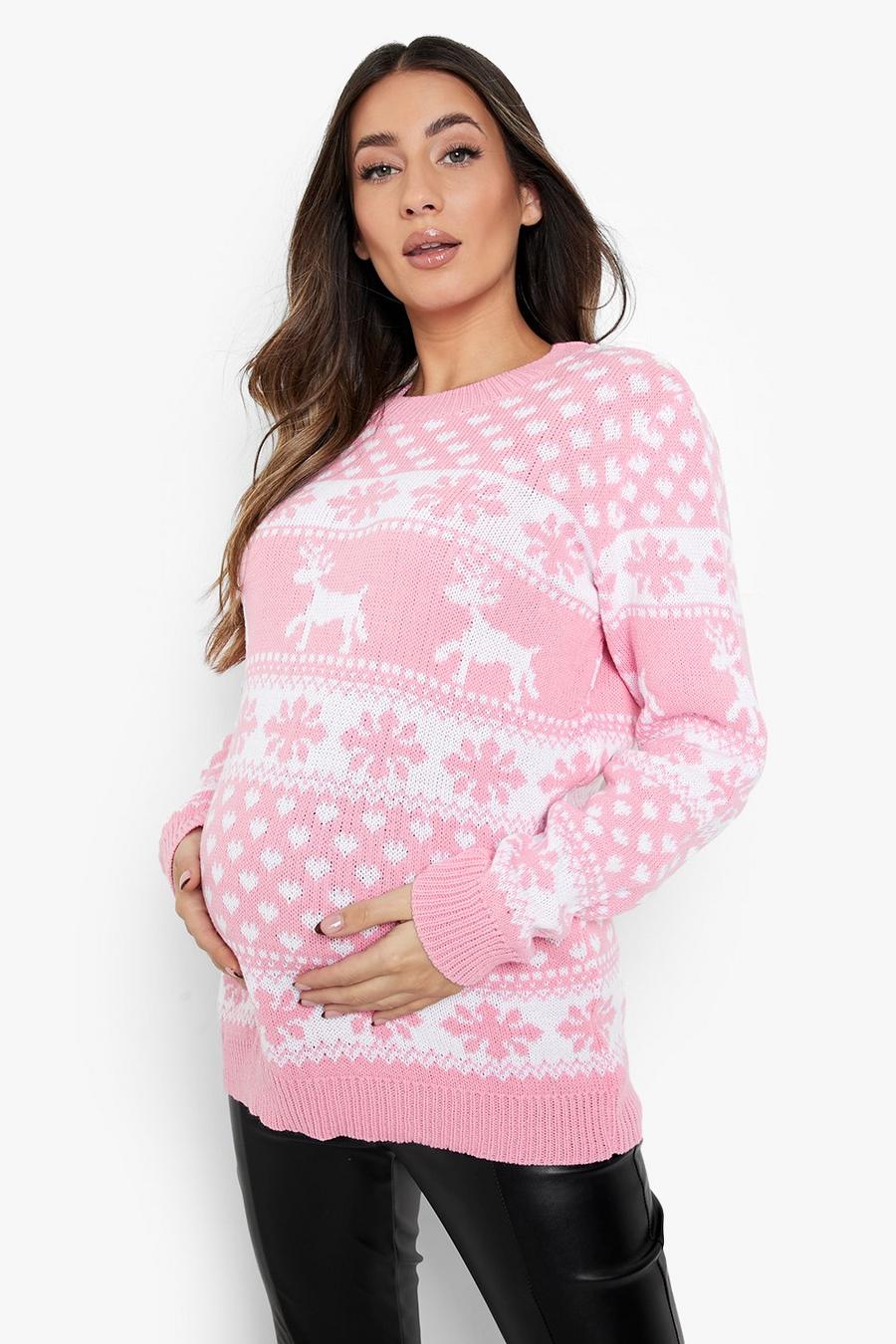Baby pink rosa Mammakläder - Jultröja med ren image number 1