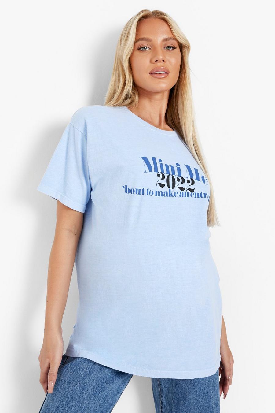 Umstandsmode T-Shirt mit Mini Me 2022 Print, Blue image number 1