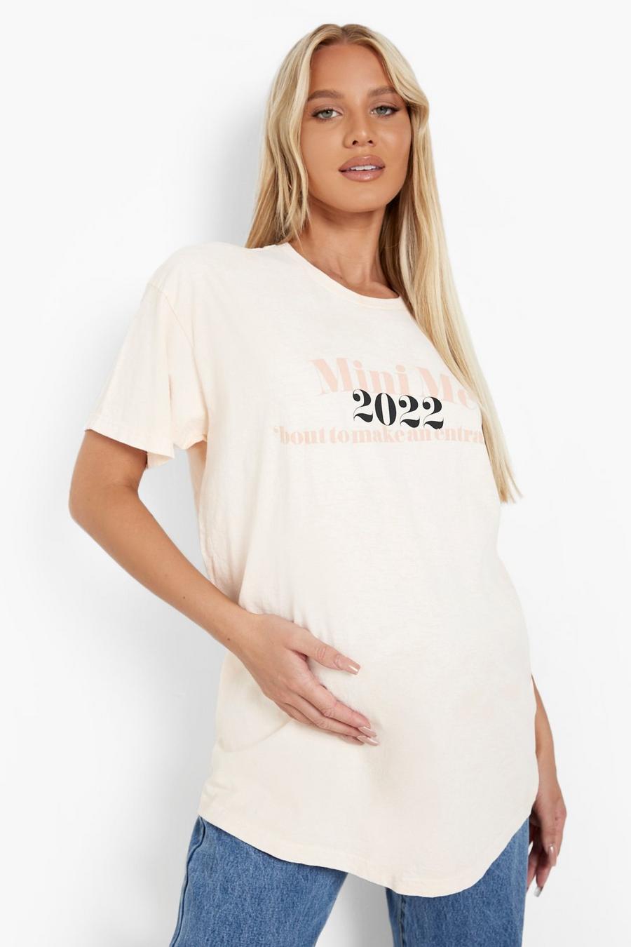 Light stone Maternity Washed 'Mini Me 2022' T-shirt image number 1