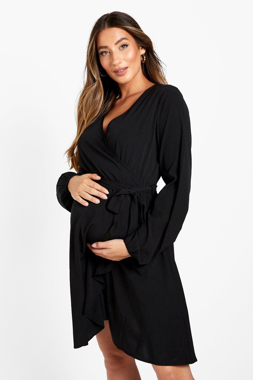 Maternity Wrap Skater Dress boohoo UK