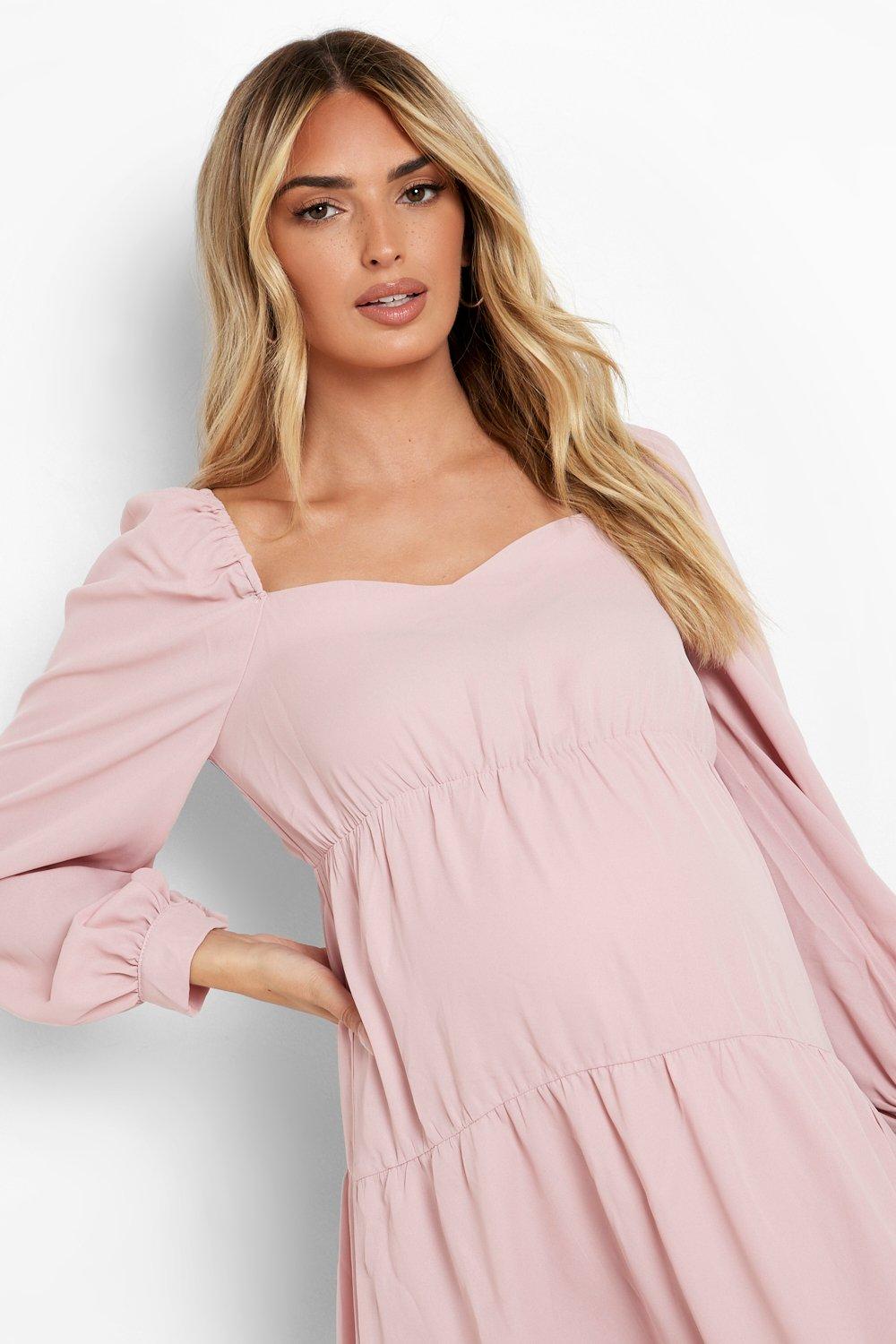 Maternity Ruffle Tie Waist Shift Dress