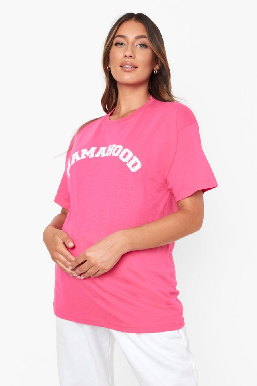 Hot pink Maternity 'Mamahood' Slogan T-shirt image number 1