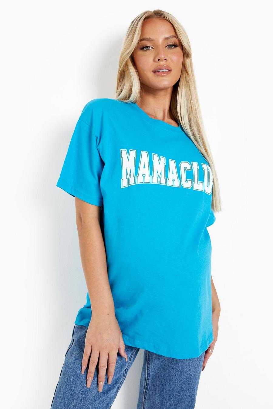 Turquoise Maternity 'Mama Club' Slogan T-shirt image number 1