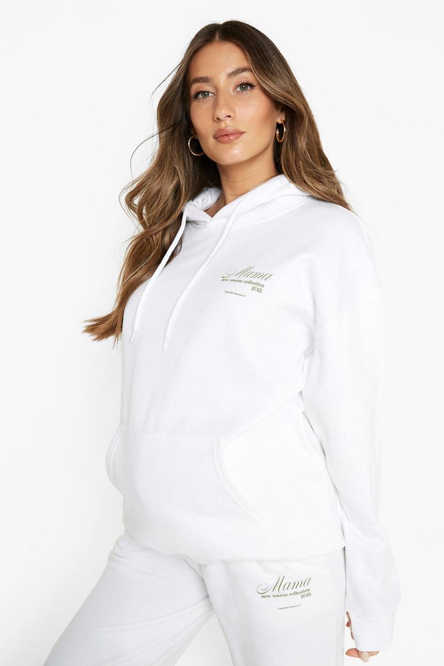 Ecru Maternity Mama Collection Washed Oversized Hoodie image number 1