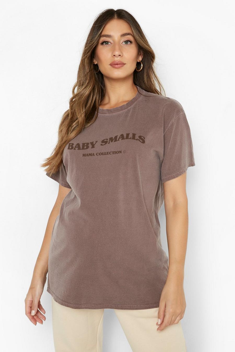 Chocolate Maternity Oversized Washed Smalls T-shirt image number 1