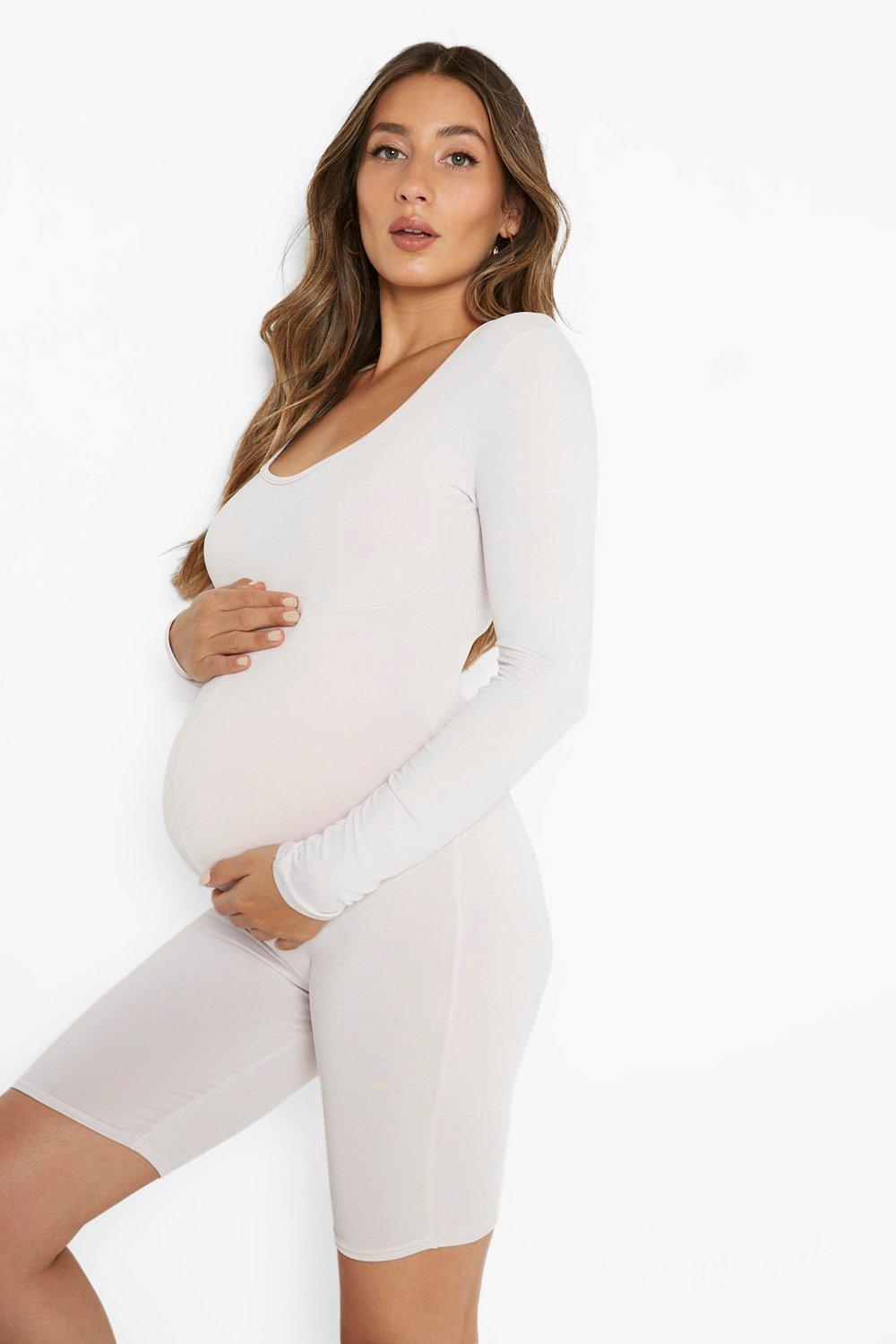 Maternity Contour Fitted Unitard boohoo