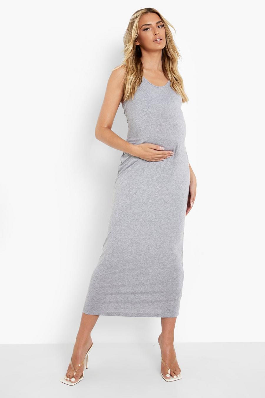 Grey Maternity Bodycon Dress image number 1