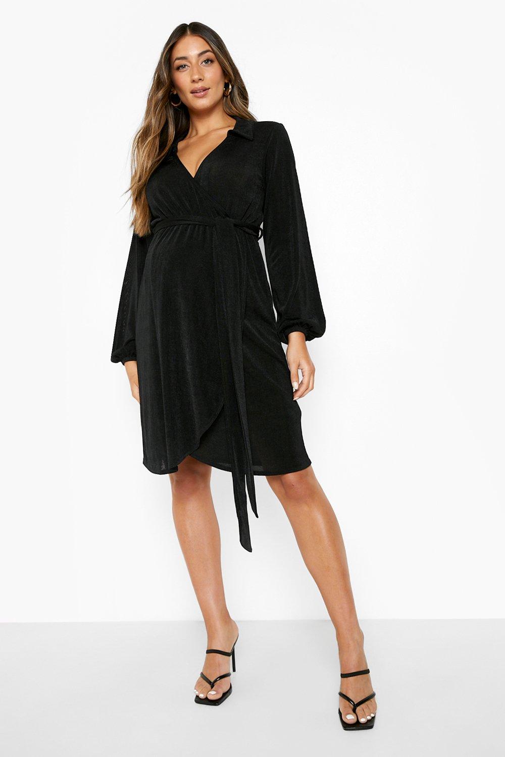 boohoo maternity black dress