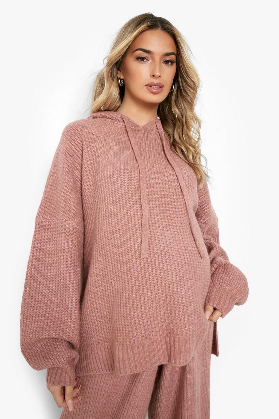 Rose Maternity Super Soft Knitted Hoodie image number 1