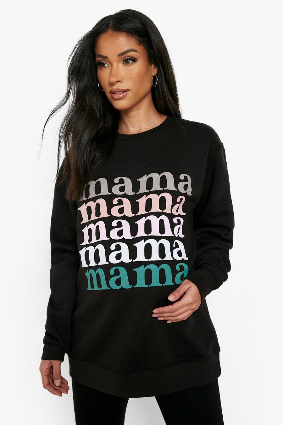 שחור סווטשירט עם כיתוב Mama, להיריון image number 1