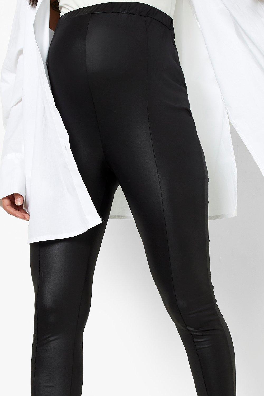 Maternity Seam Detail Pu Leggings