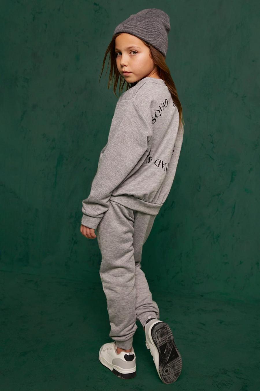 Grey marl Mini Me Squad Trainingspak Met Trui Met Crewneck  image number 1