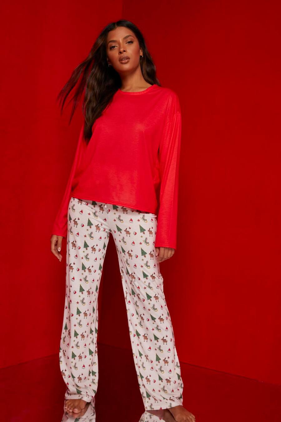 Pyjama-Set mit Weihnachtsmütze, Red image number 1