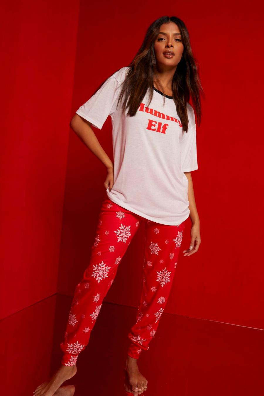 Ensemble de pyjama à slogan , Red image number 1