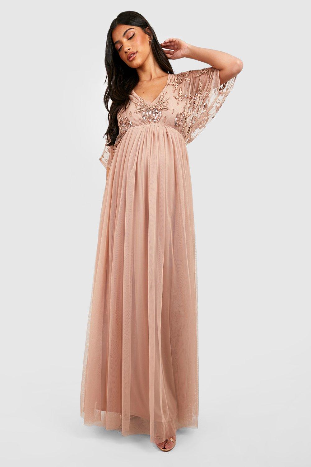 Gold and pink outlet maternity dress