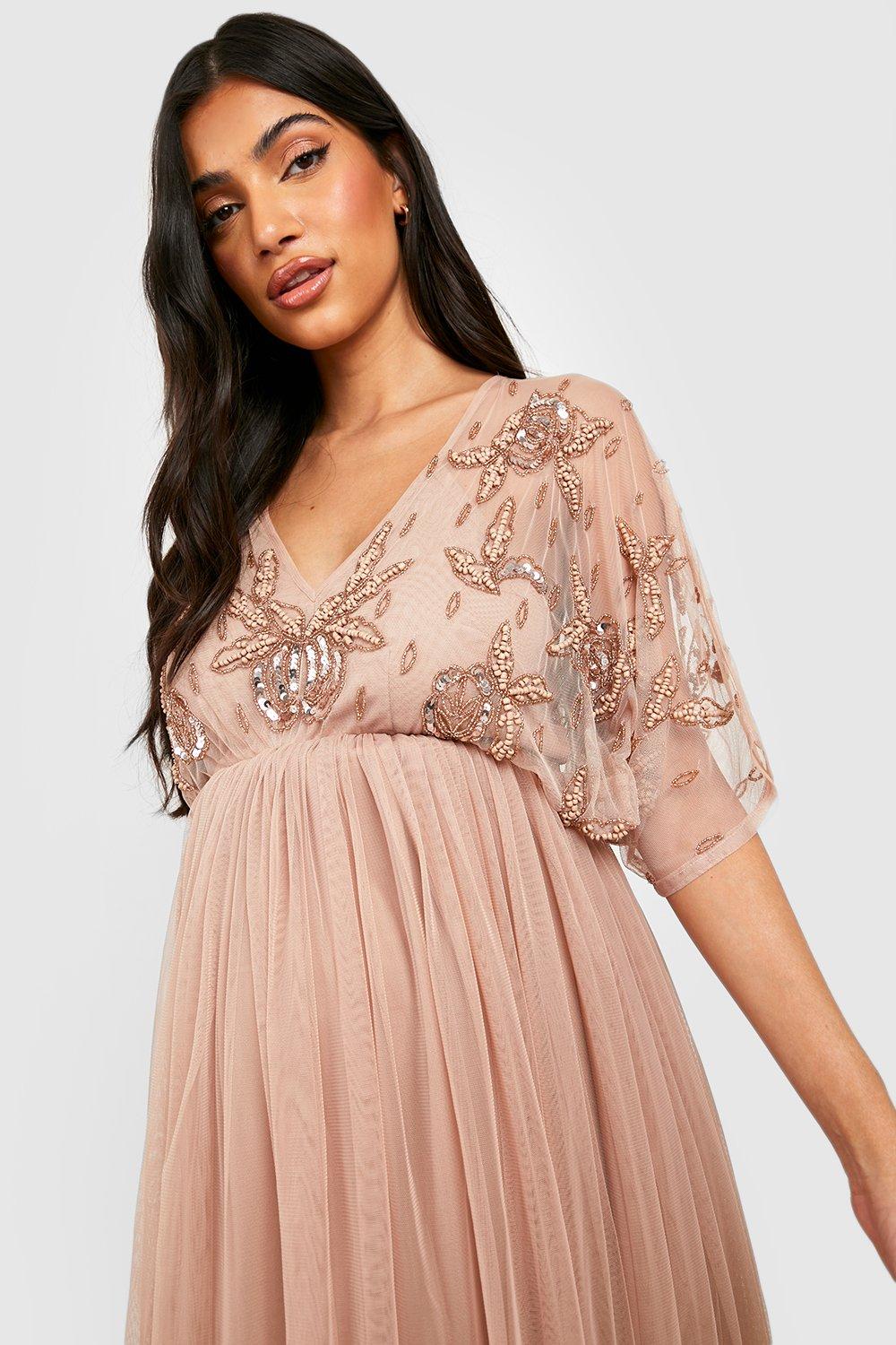 boohoo Maternity Wedding Embellished Batwing Dress  Batwing dress,  Maternity dress wedding guest, Maxi dress