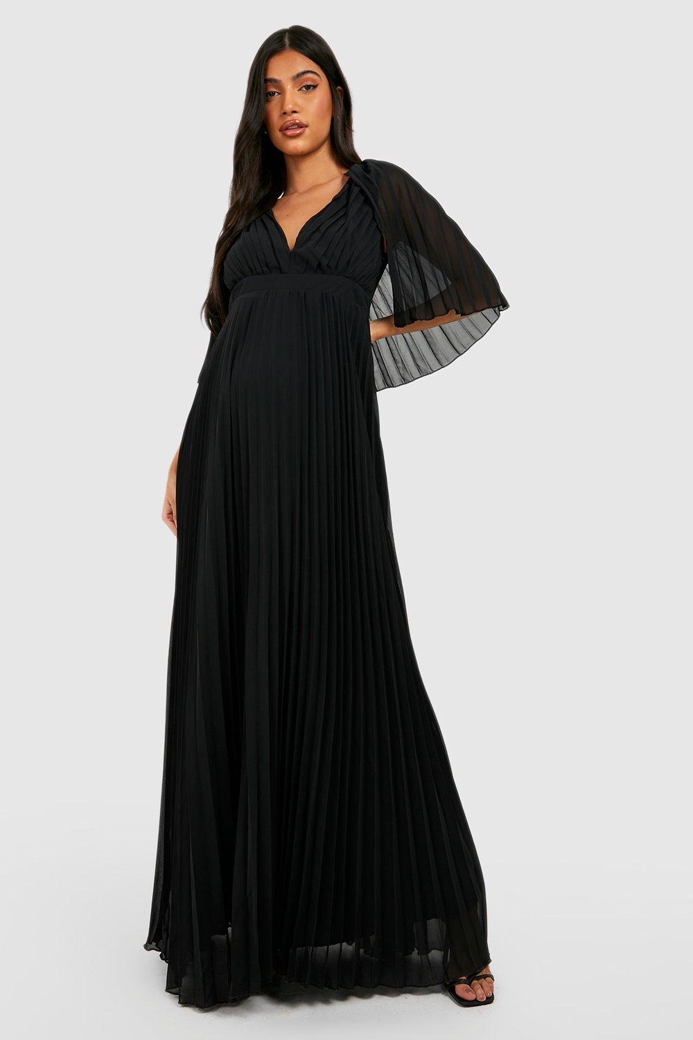 Maternity Occasion Pleated Cape Detail Maxi Dress boohoo USA