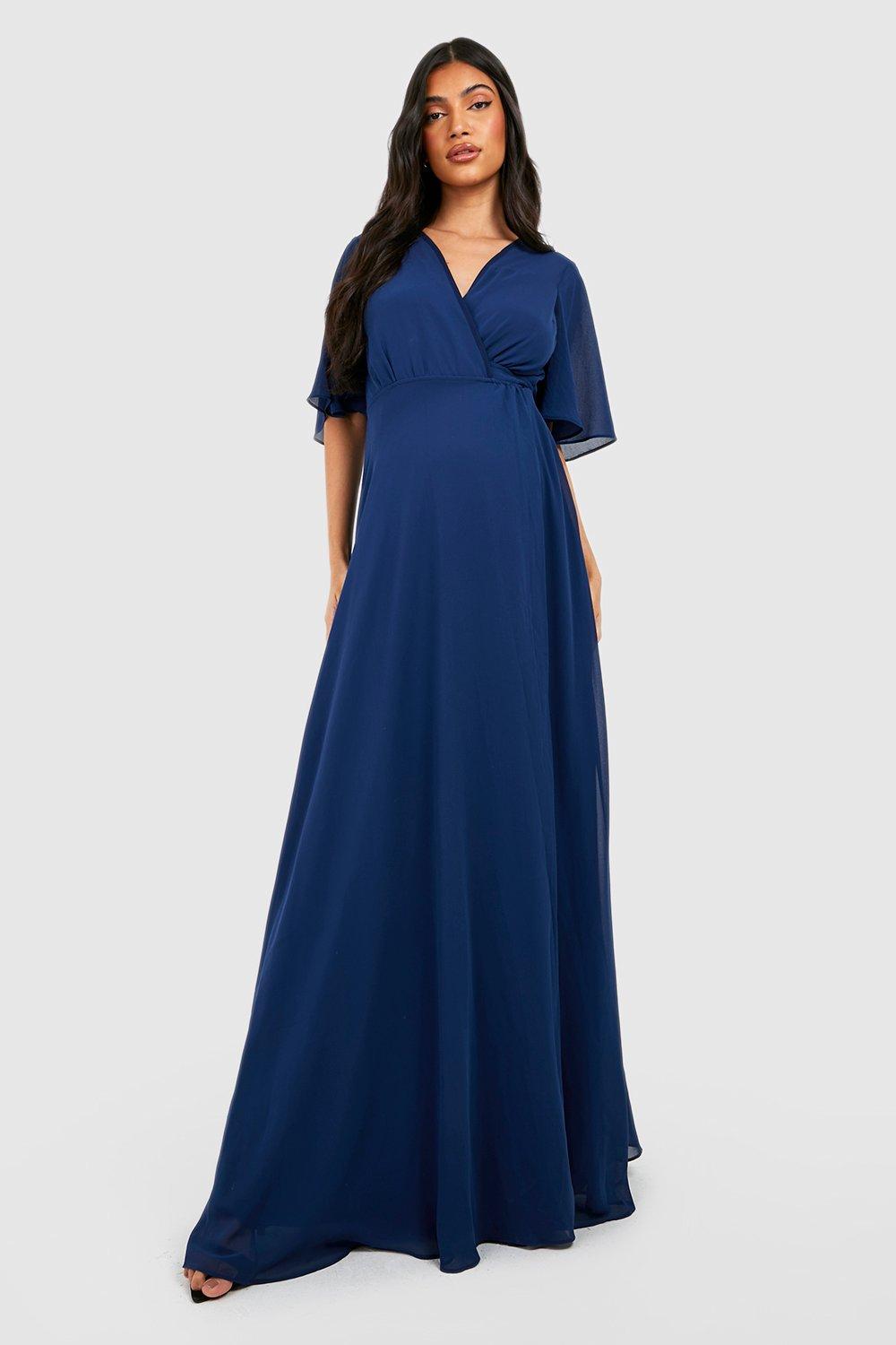 Navy maternity hot sale wrap dress