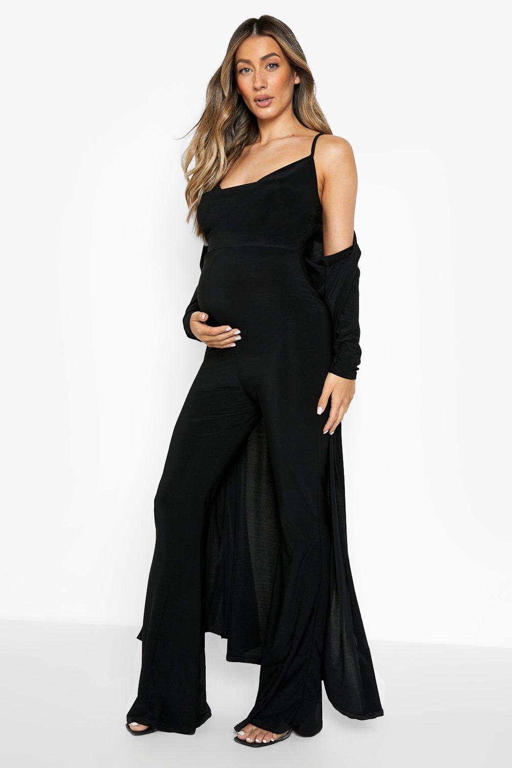 black maternity jumpsuit