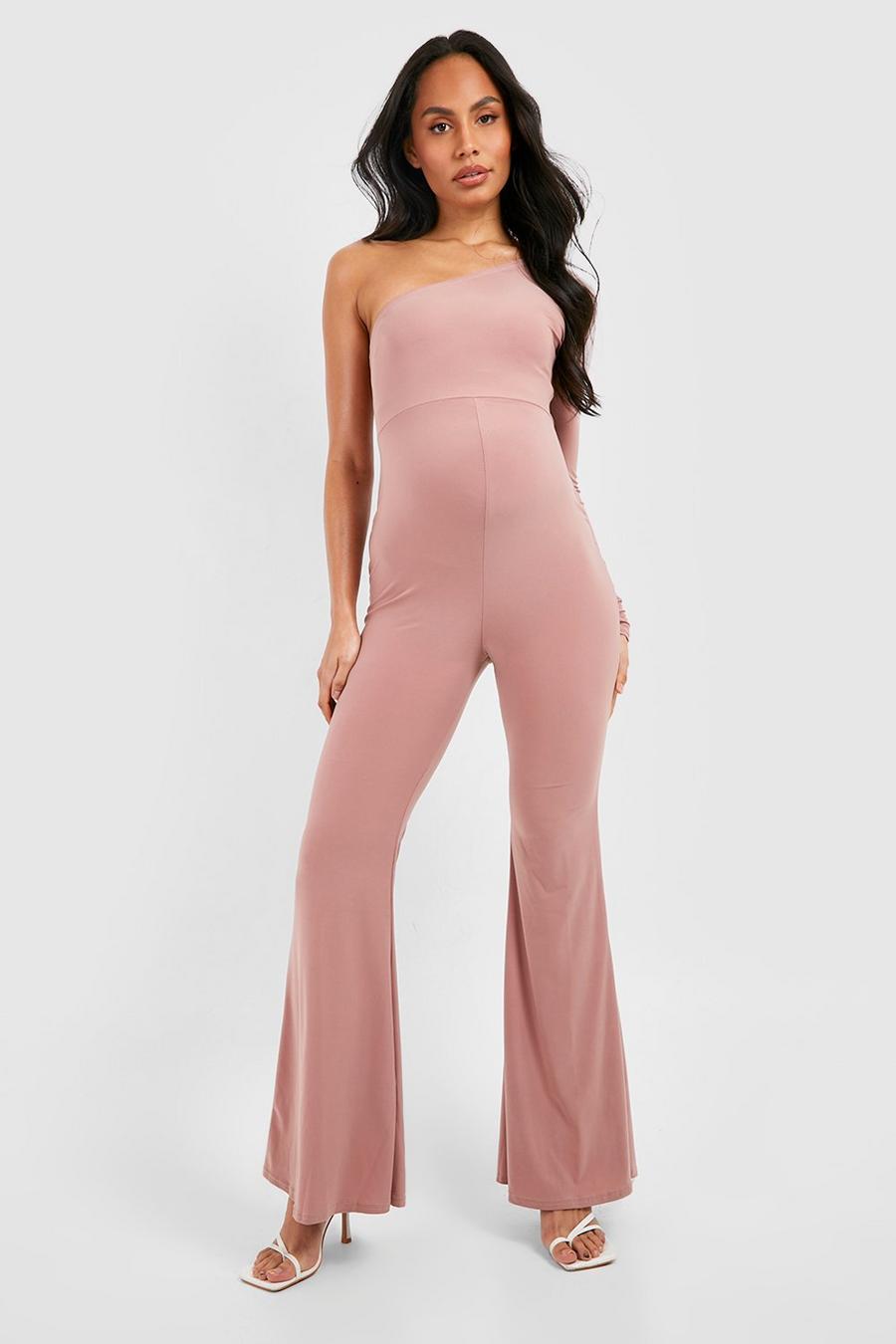 Rose Maternity One Shoulder Slinky Jumpsuit image number 1