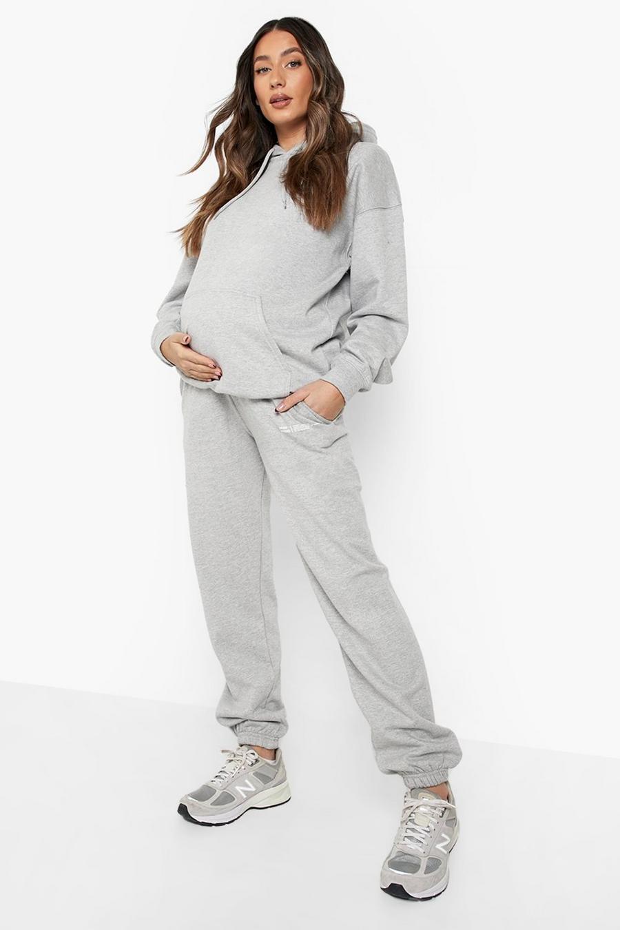 Grey marl Maternity Dsgn Studio Text Tracksuit image number 1