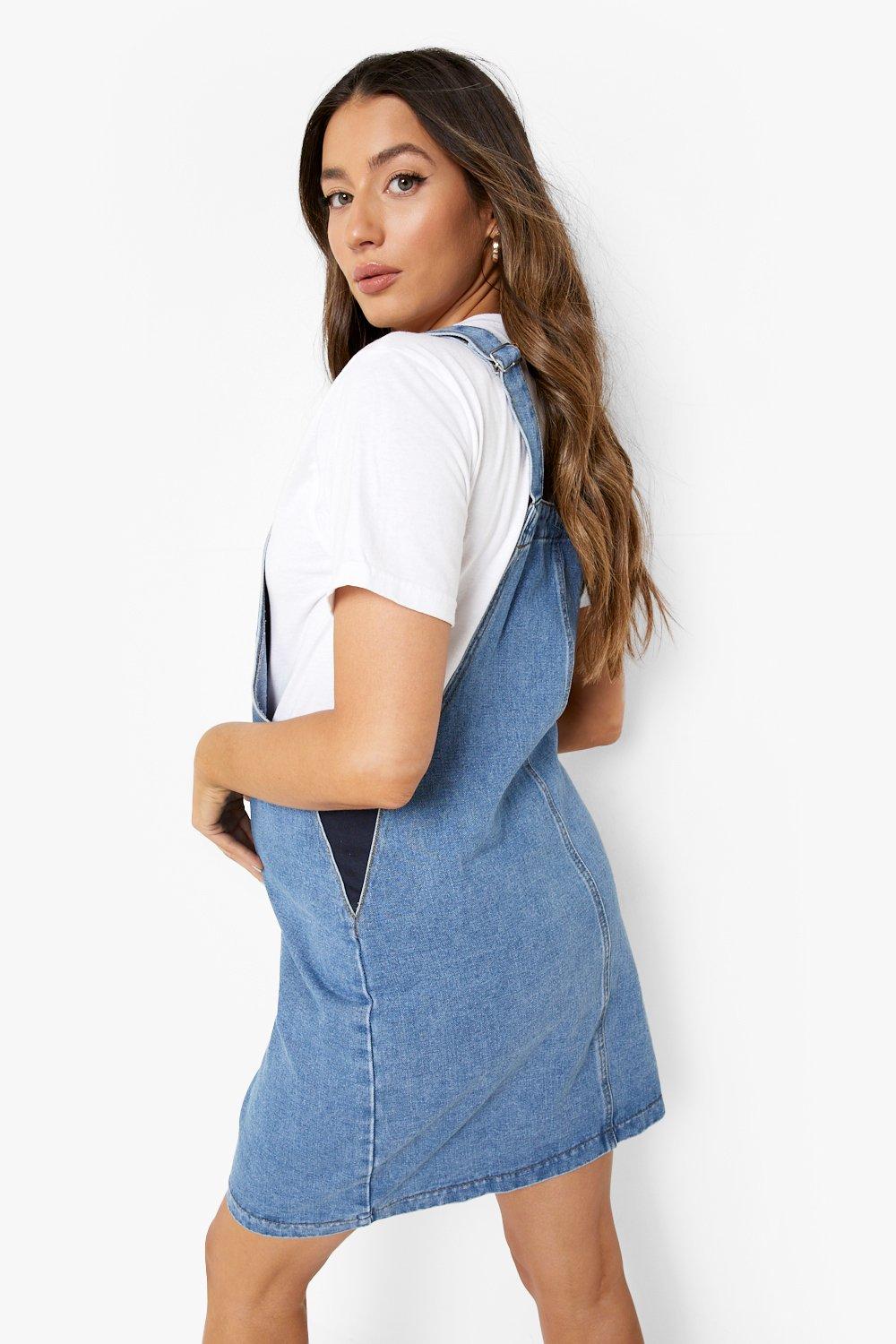 Maternity Denim Jumper Dress