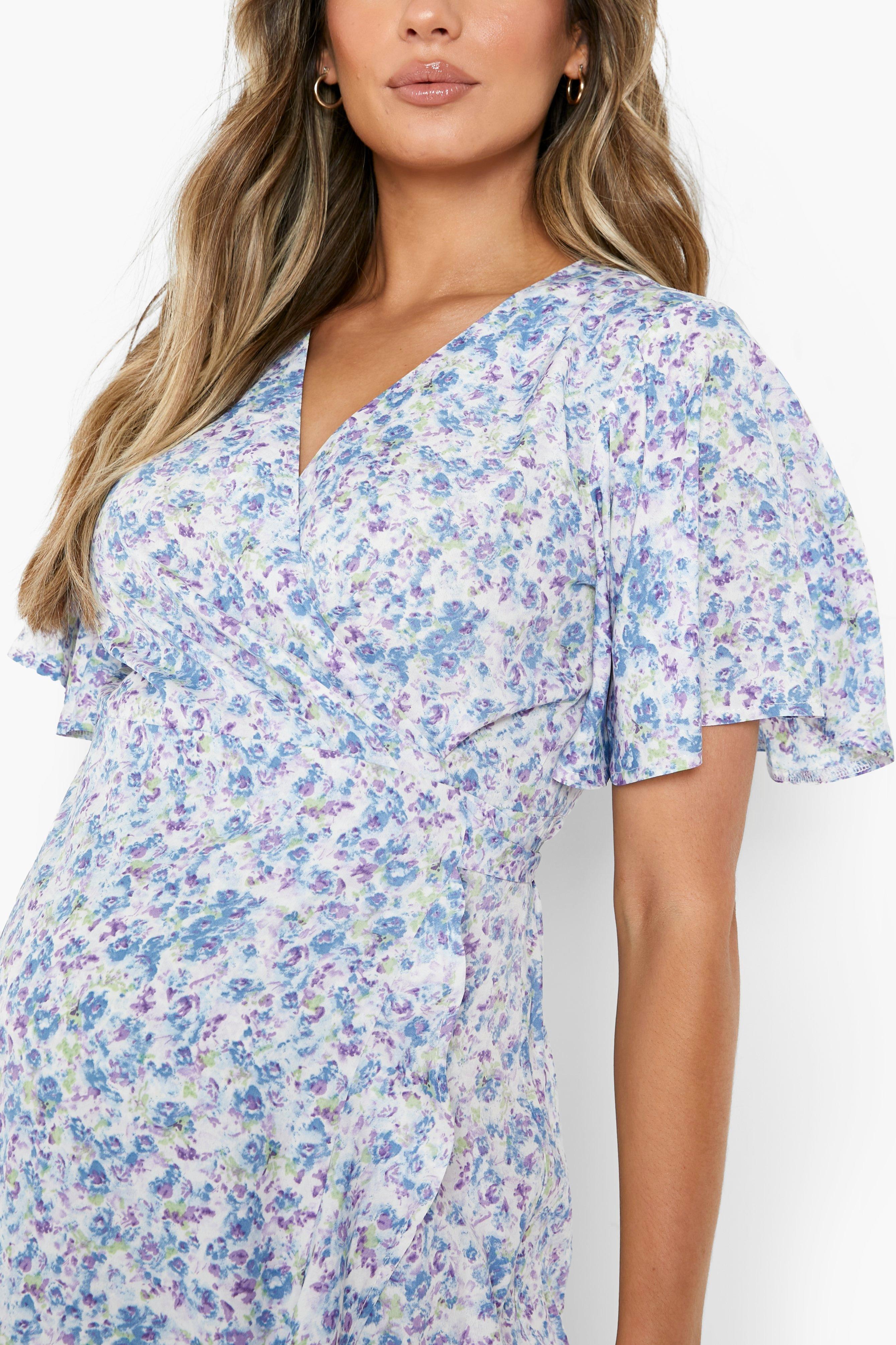 Zwangerschap Bloemen Maxi Jurk Met Geplooide Zoom boohoo