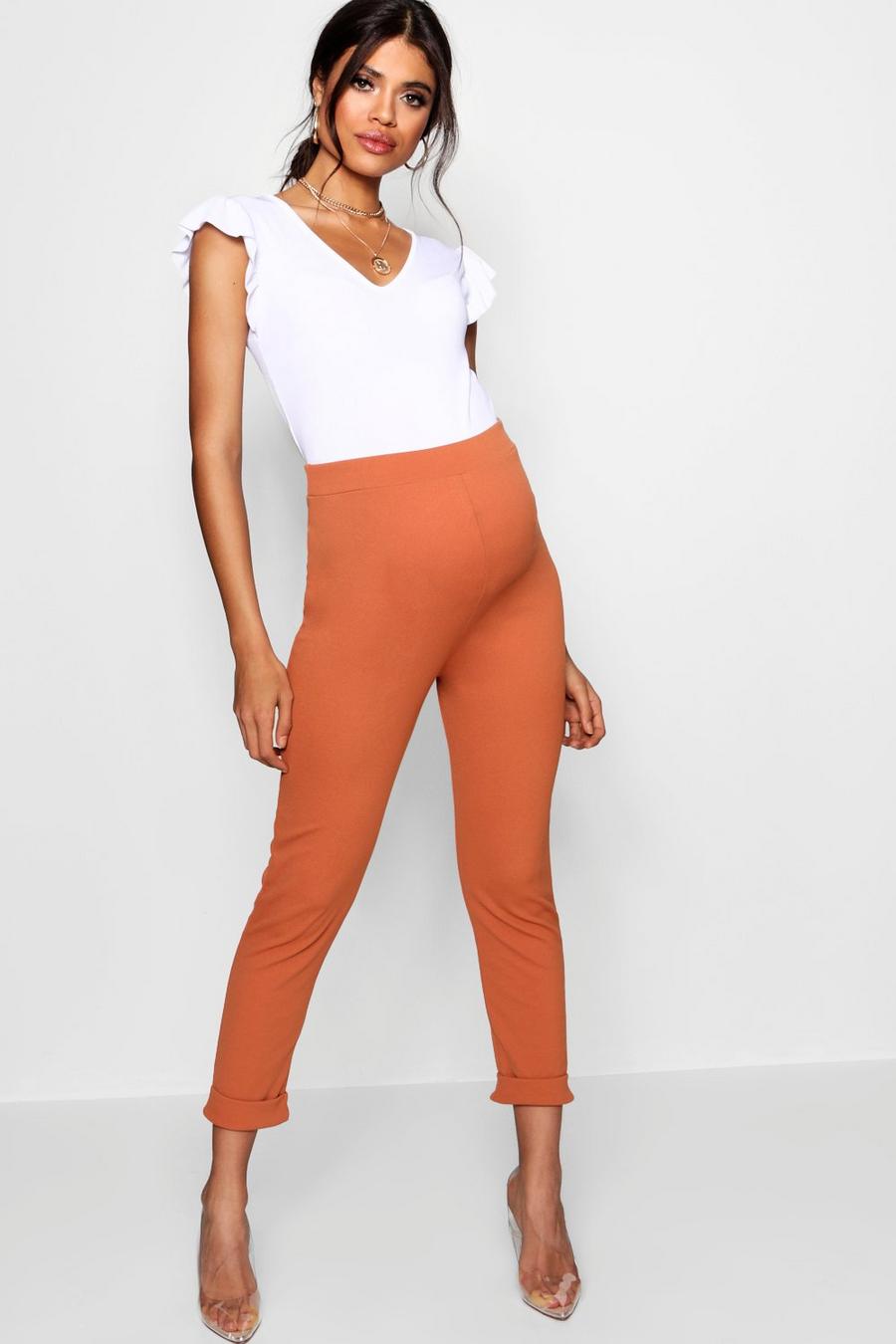 Caramel Maternity Turn Up Cuff Pants image number 1