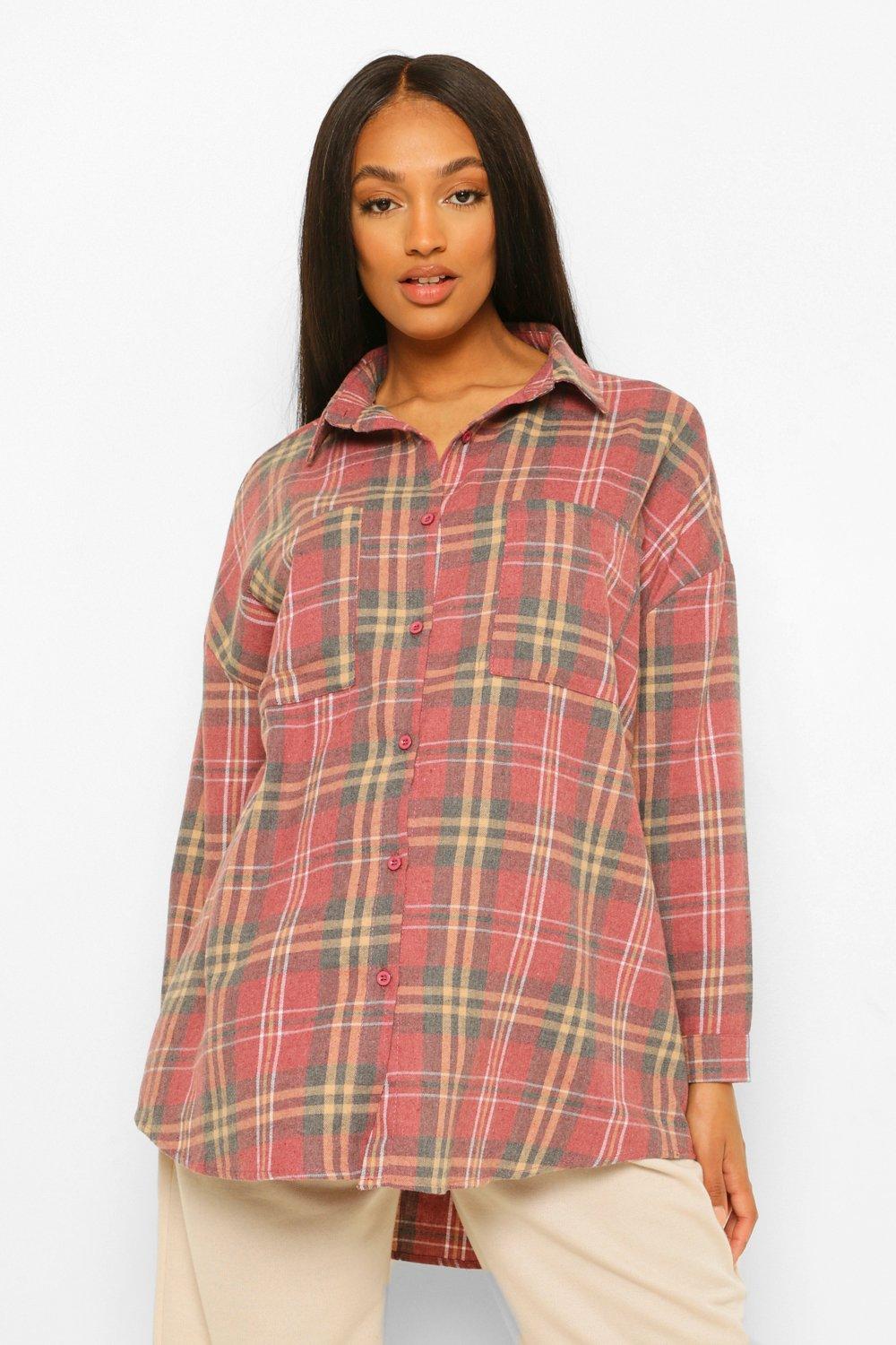 Maternite Chemise a carreaux oversize Mama boohoo FR