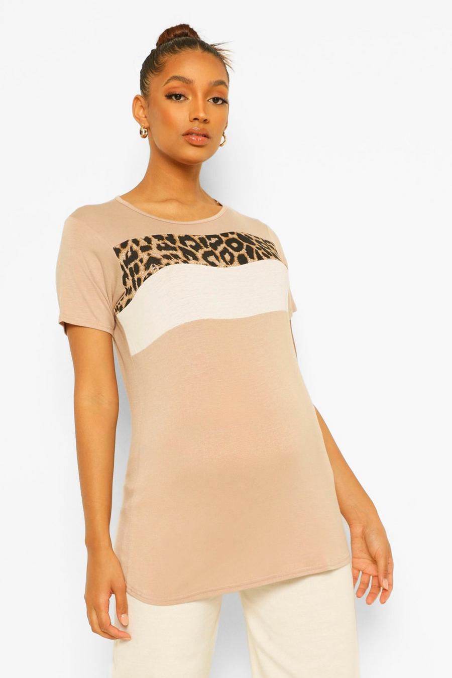 Maternity Leopard Panel T-Shirt image number 1