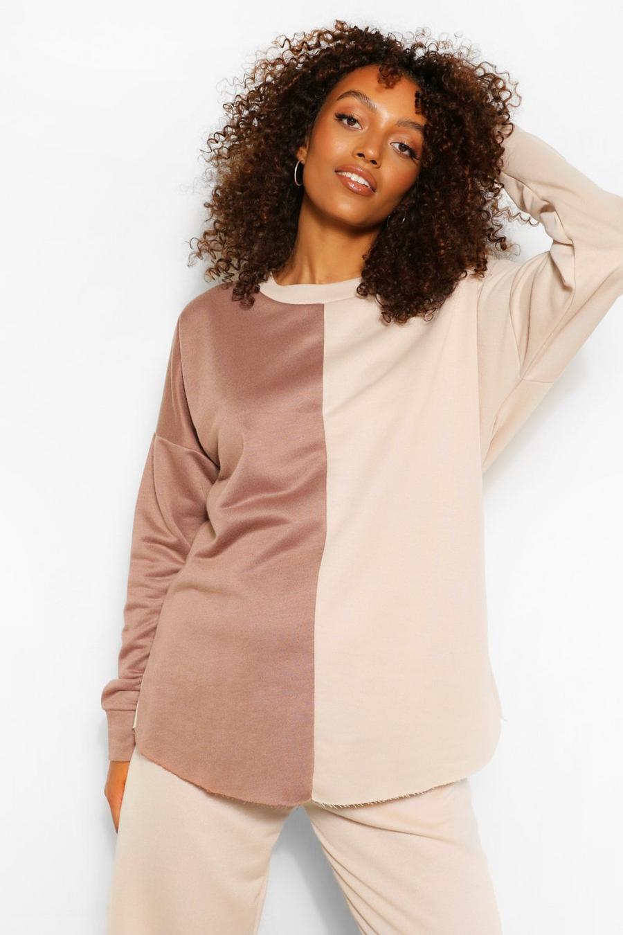 Ecru Maternity Colour Block Sweatshirt image number 1