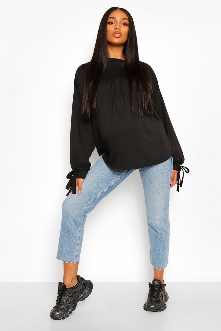 Black Mammakläder - Sweatshirt med knytdetaljer image number 1
