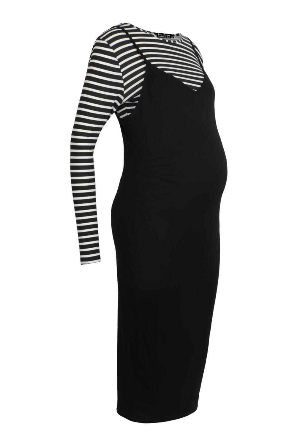 white maternity slip dress