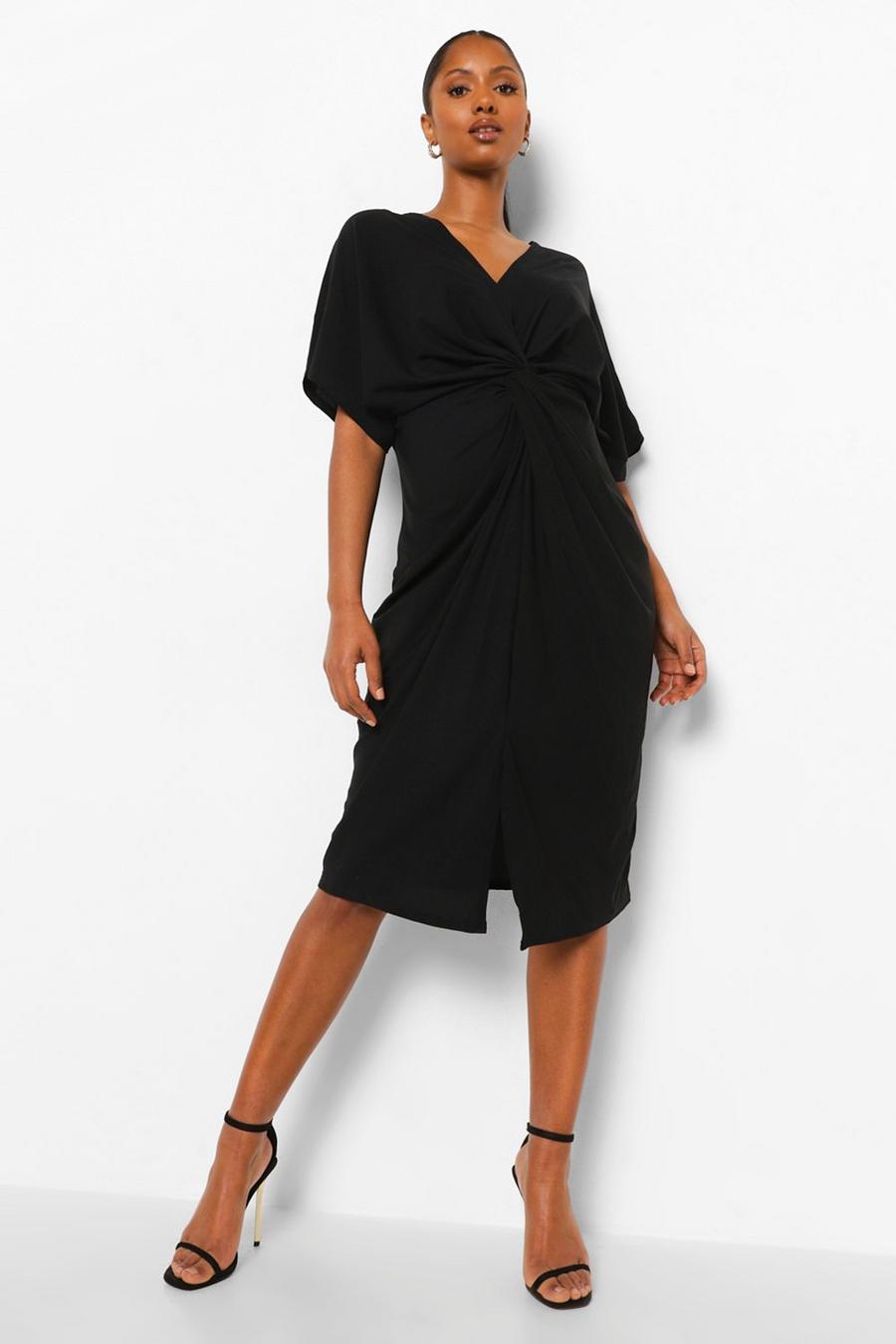 Black Mammakläder - Midiklänning med tvinnad design image number 1