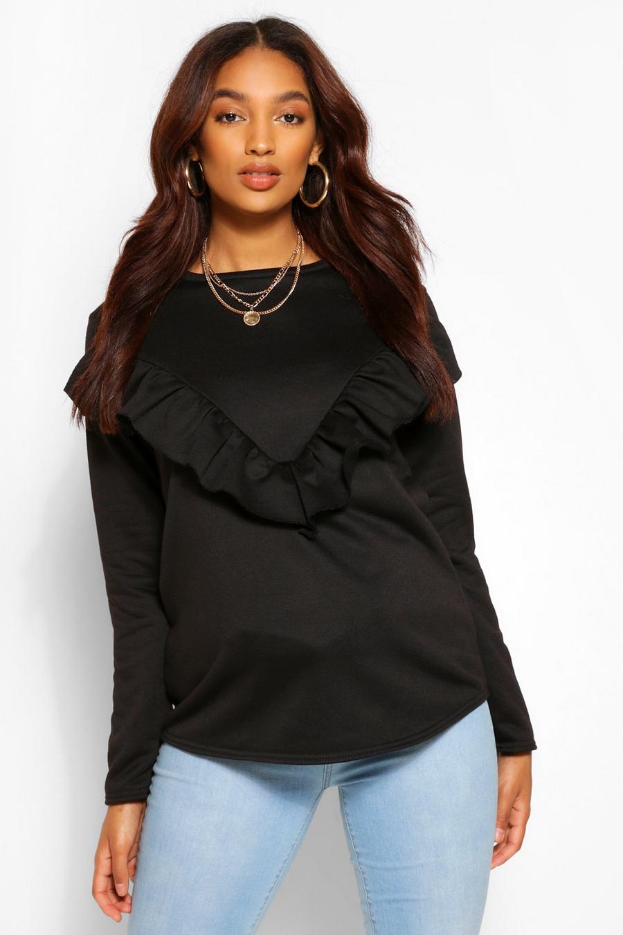 Black Mammakläder - Sweatshirt med volanger fram image number 1