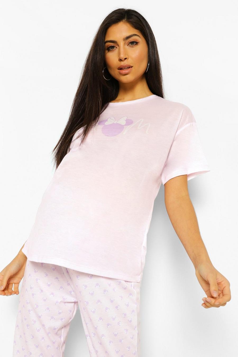 Umstandsmode Schlafanzug mit Mini-Mouse-Print und „Mum“-Slogan, Weiß image number 1
