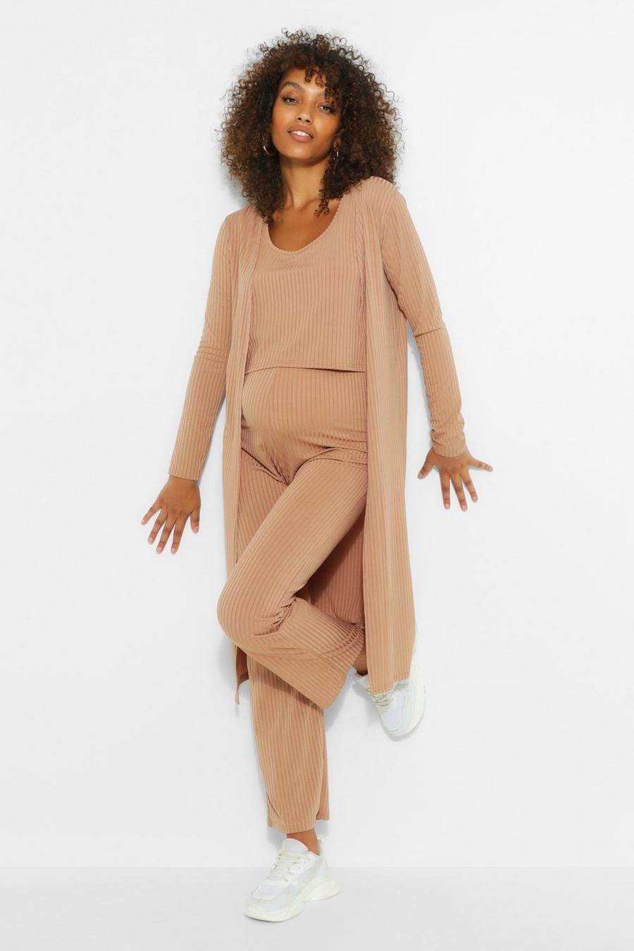 Camel Maternity 3 Piece Two-Piece Set image number 1